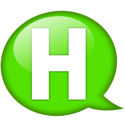 Speech balloon green h icon