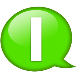 Speech balloon green i icon
