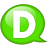 Speech balloon green d icon