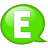 Speech balloon green e icon