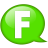 Speech balloon green f icon