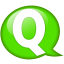 Speech balloon green q icon