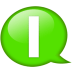 Speech-balloon-green-i icon