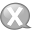 Speech-balloon-white-x icon