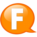 Speech balloon orange f icon