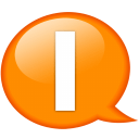 Speech balloon orange i icon