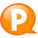 Speech balloon orange p icon
