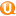 Speech balloon orange u icon