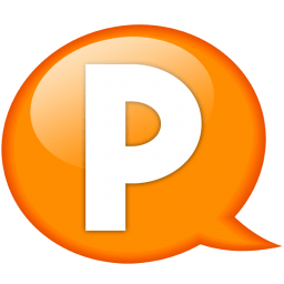 Speech balloon orange p icon