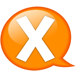 Speech balloon orange x icon