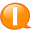 Speech balloon orange i icon