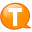 Speech balloon orange t icon