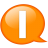 Speech-balloon-orange-i icon
