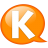 Speech balloon orange k icon
