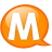 Speech balloon orange m icon