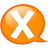 Speech-balloon-orange-x icon