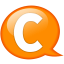 Speech balloon orange c icon