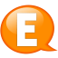 Speech balloon orange e icon