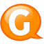 Speech balloon orange g icon