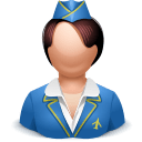 Airhostess woman icon