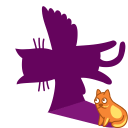 Cat shadow fly icon