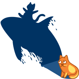 Cat shadow whale icon