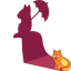 Cat shadow lady icon