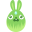 Green scared icon