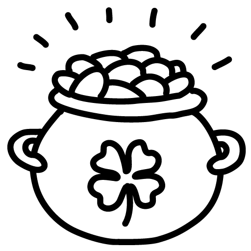 Pot-of-gold-outline icon