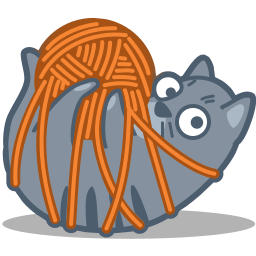 Cat tied icon