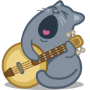 Cat banjo icon