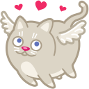 Cat cupid love icon