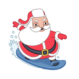 Santa surfer icon