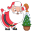 Santa christmas tree icon