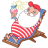 Santa relax summer icon