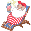 Santa relax summer icon
