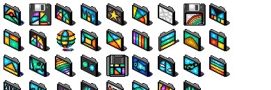 Stained Glass Folders Icons