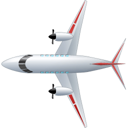 Airplane Top Red icon