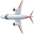 Airplane Top Red icon