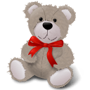 TeddyBear-RedRibbon icon