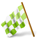Map-Marker-Chequered-Flag-Left-Chartreuse icon