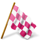 Map Marker Chequered Flag Right Pink icon