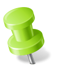 Map Marker Push Pin 2 Left Chartreuse icon