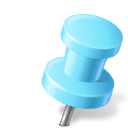 Map Marker Push Pin 2 Right Azure icon