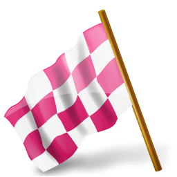 Map Marker Chequered Flag Left Pink icon