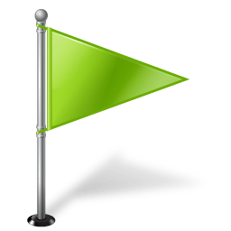 Map Marker Flag 1 Right Chartreuse icon