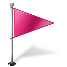 Map Marker Flag 1 Right Pink icon