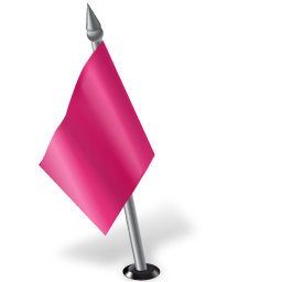 Map Marker Flag 2 Left Pink icon