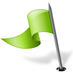 Map Marker Flag 3 Left Chartreuse icon