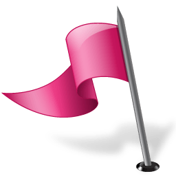 Map Marker Flag 3 Left Pink icon